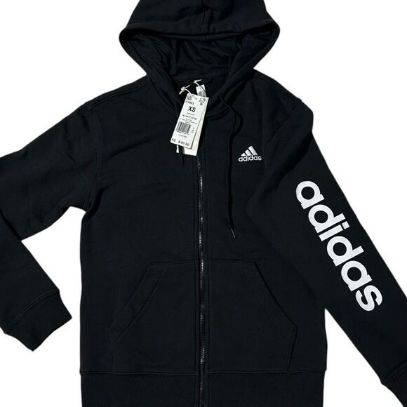 Adidas Women's Essentials Logo Full-zip Hoodie Size XS - Picture 6 of 11